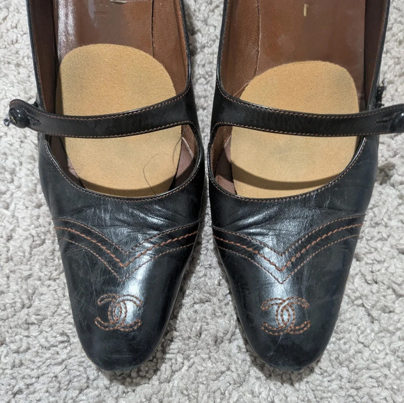 Chanel Heels Black Size 40 Classic Mary Jane Pump - Picture 7 of 10